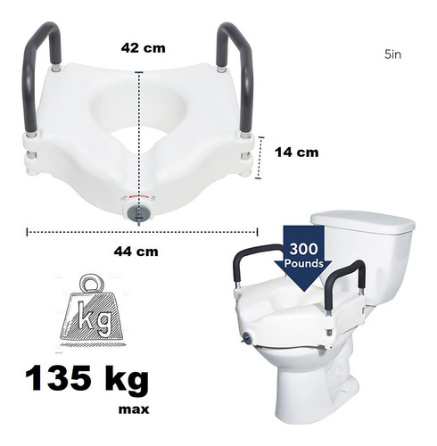 Aumento Baño Wc Discapacitados Elevador Inodoro Universal
