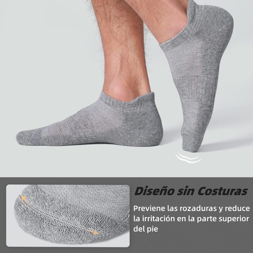 Calcetines Deportivos Tobilleros Algodón Antideslizantes 6 P