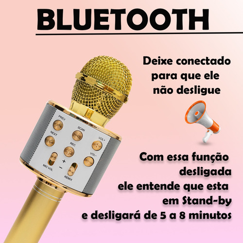 Micrófono Inalámbrico Bluetooth Youtuber Karaoke Colors Para