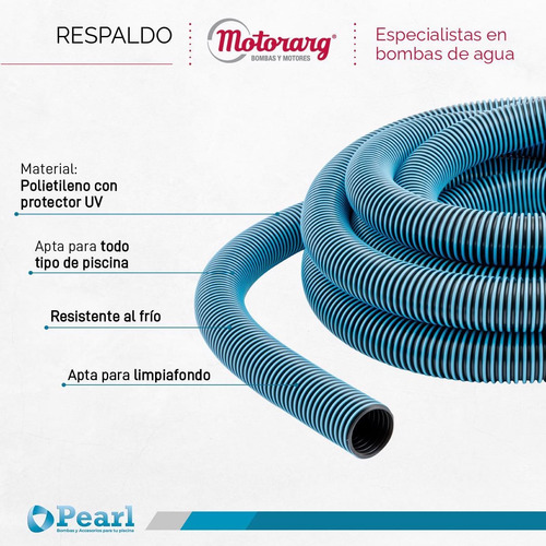 Imagen 2 de 8 de Manguera Pileta Flotante Pearl 1 1/2 15mts
