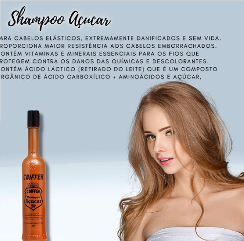 Shampoo Coiffer Açúcar 300ml - Reparo Profundo Para Cabelos