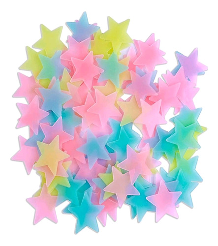 100 Piezas Pegatina De Pared Sticker Luminoso Estrellas 