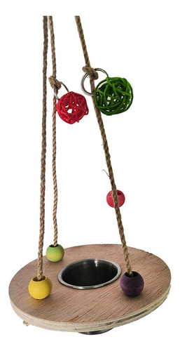 Parrot Swing Stand Toy Food Dish Cage Feeder Para Periquitos