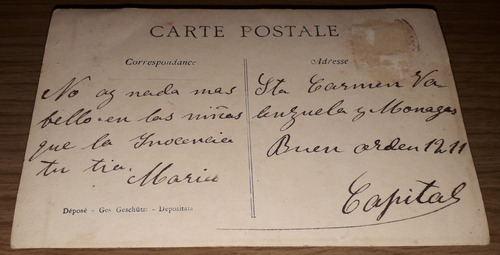Antigua Foto Niña Primera Comunion Año 1906 (Usado)