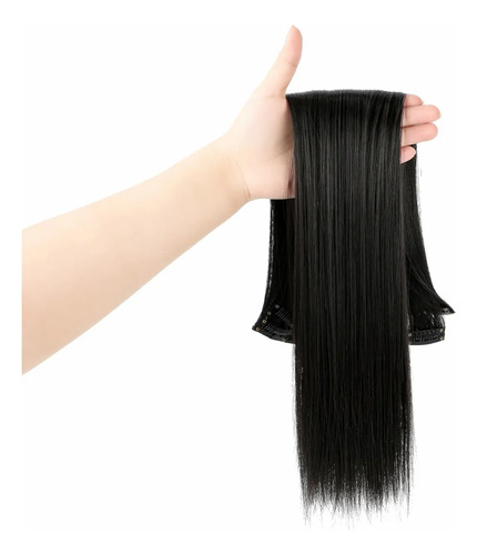 Extensiones De Cabello Con Clip, 7 Piezas, Cabeza Completa, Negro