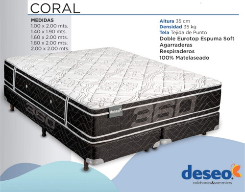 Sommier Deseo Coral - King Size 180x200x33 Ccc