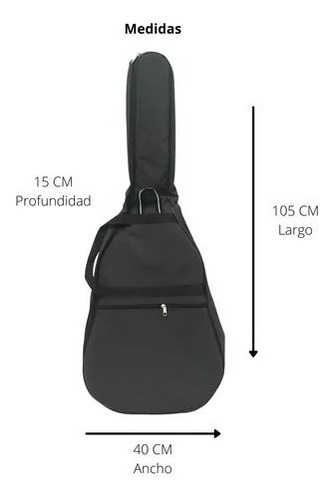 Imagen 2 de 10 de Funda Guitarra Criolla Acolchada Impermeable Doble Correa
