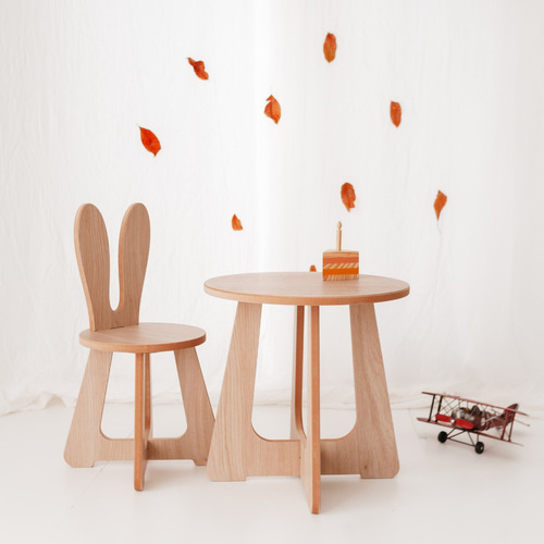 Imagen 2 de 9 de Silla Infantil Madera X 2 Unid. Color Natural Envío Gratis
