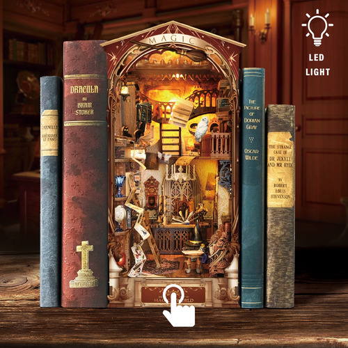 Joincon Kit Rincón Magic World Book Nook Madera Puzzle 3d