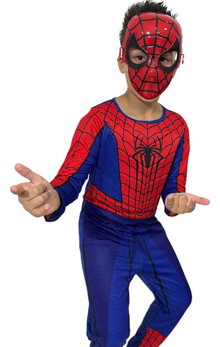 Roupa Infantil Fantasia Longa Com Enchimento Homem-aranha 