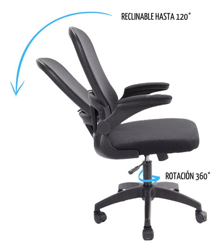  Silla Escritorio Ergonomica Oficina Giratoria Secretarial Computador Brazos Rebatible Magnux