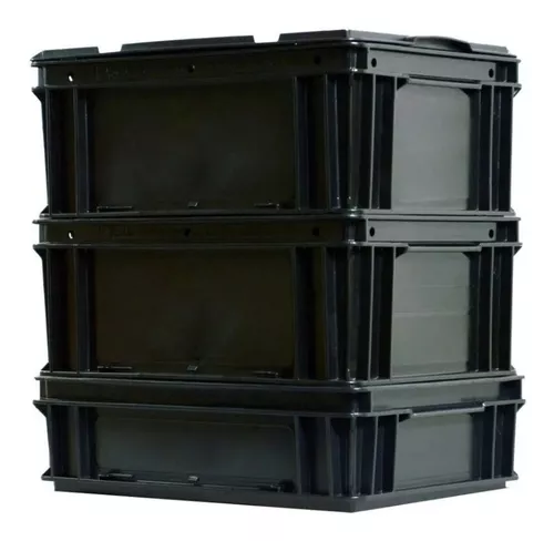 Cajas Plásticas Apilables 40x30x78cm Ideal Composteras