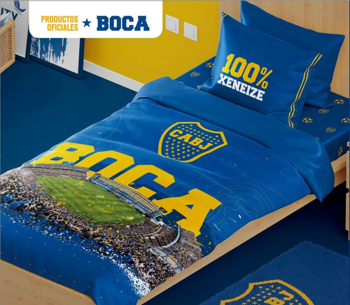 Juego De Sábanas Boca Juniors Twin Size (licencia Oficial)