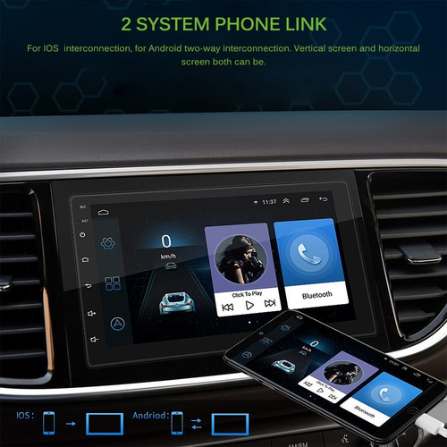 Radio Con Pantalla Android Táctil Gps Wifi 2 Din Auto