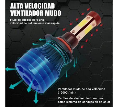 Kit De Focos Led De 4 Lados 12000lm 9005 H11 Para Chevy