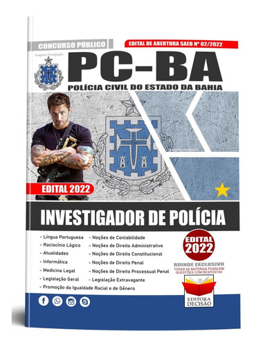 Apostila  Pc- Ba Investigador De Polícia 2022