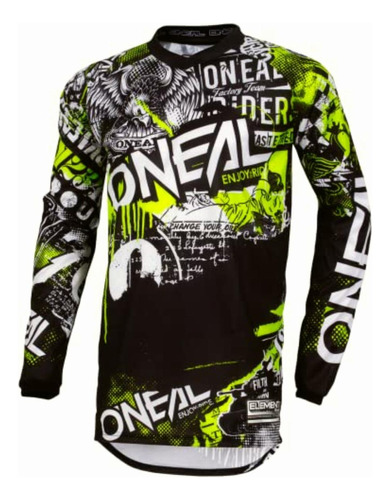 O'neal Playera Element Attack Con Cuello En V Para Hombre,