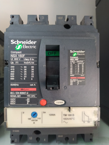 Breaker Schneider Nsx160f 3px 112-160amp