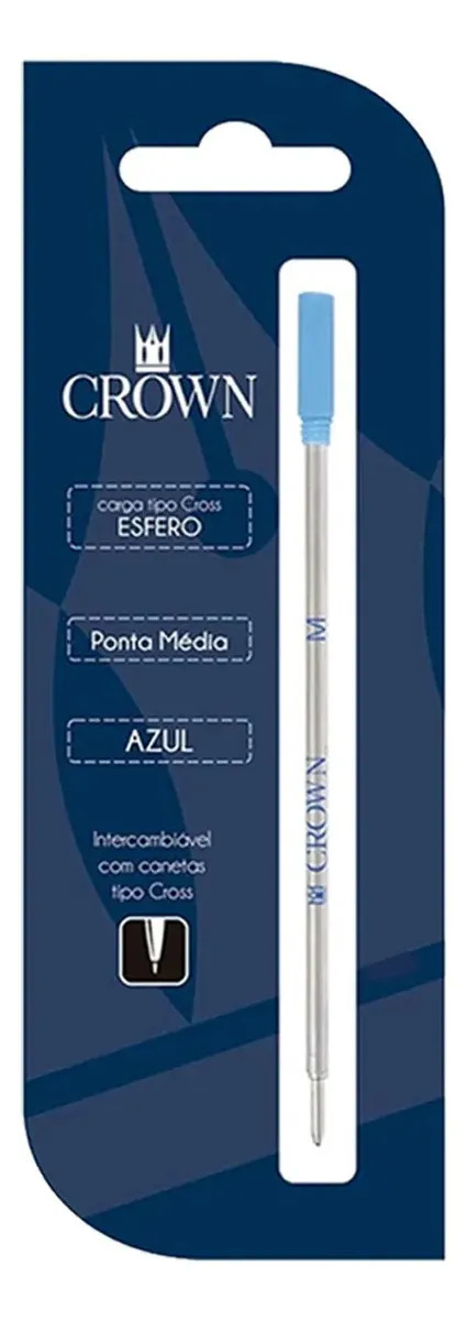 Carga Caneta Refil Crown Média Ca12009 Cor