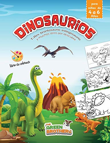 Dinosaurios Libro De Colorear Para Niños: De 4 A 6 Años T-re