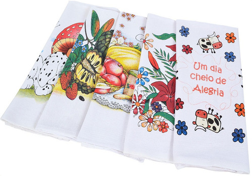 Pano De Prato Bainha Estampado O Legitimo Kit Com 10 Peças