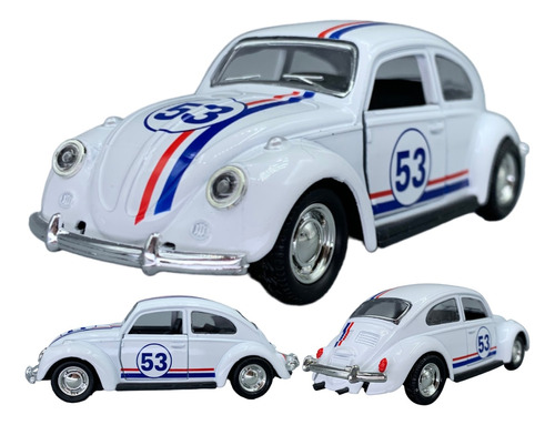 Carro Antigo Fusca Herbie Miniatura Ferr Coleção Escala 1/32