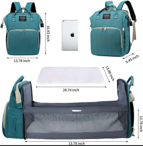 Imagen 6 de 7 de Mochila Maternal Multifunción Con Cuna Y Cambiador- Moc2757