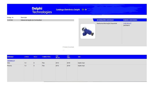 Bico Injetor Delphi Original Gm Onix 1.0 8v Flex 2013 A 2015