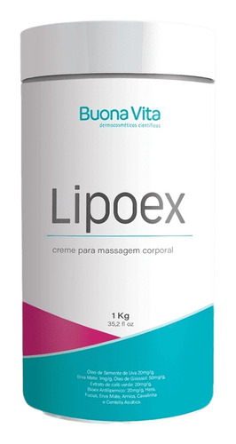 Creme Lipoex 1kg Massagem Corporal Redutor Gordura Celulite