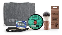 Comprar Kit Navaja Rasuradora Barbería, Jabón Afeitar, Hisopo +bolso