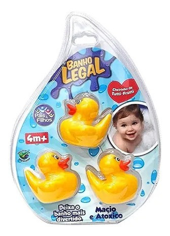 Brinquedo Banho Kit 3 Patinhos Ou Sapinhos De Borracha