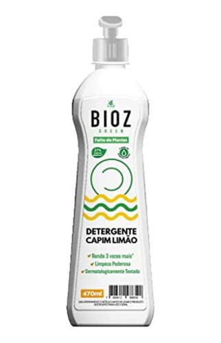 Kit 2 Detergente De Capim Limão Biodegradável Bioz 470ml