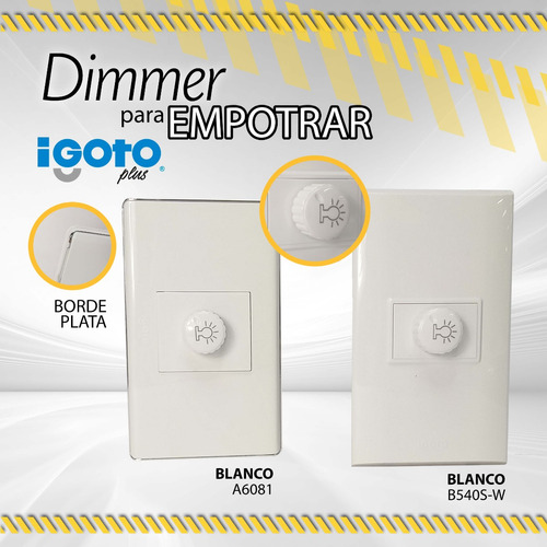 Dimmer Igoto Empotrar Blanco 09303 -blanco Borde Plata 04930