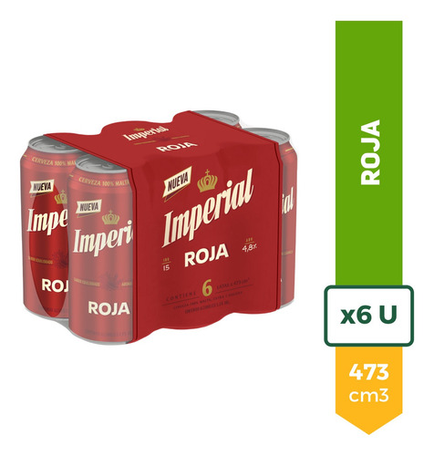 Cerveza Imperial Roja Lata 473ml - Pack X6 Oferta
