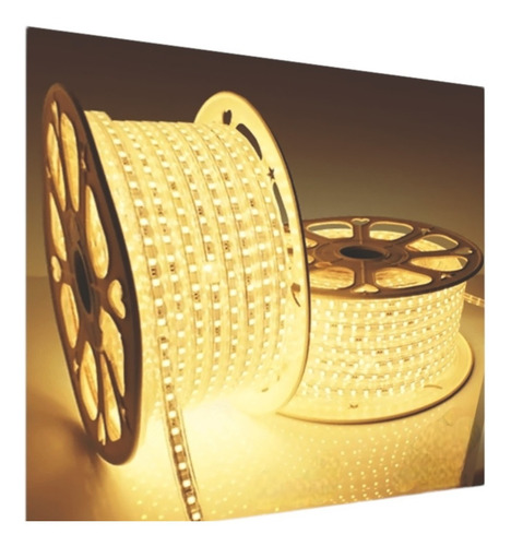 Mangueira Led Chata 100 Mts + 10 Fontes Luz Branco-quente