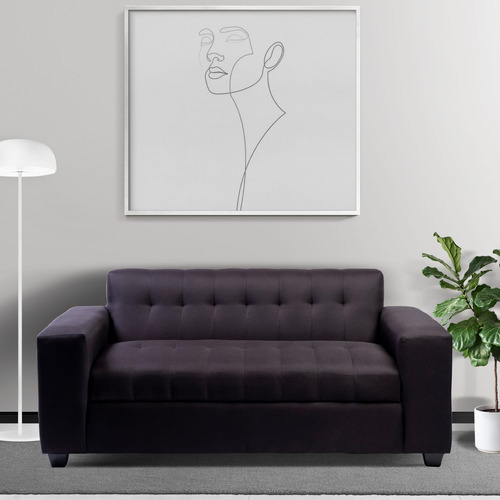 Sofa Dos Cuerpos Lino Negro