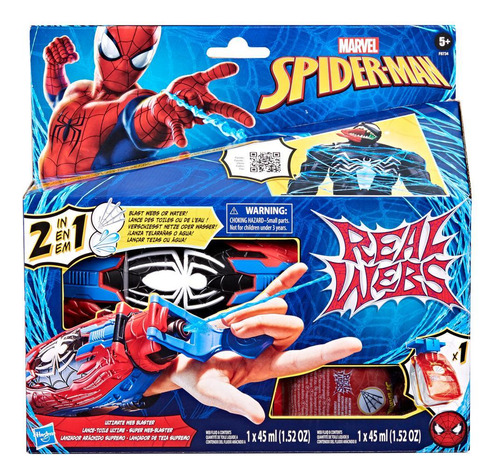 Spiderman Lanza Telarañas Venom 2 En 1 Real Webs