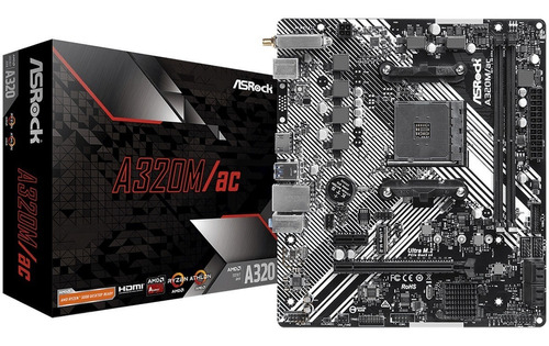 Mbo Asrock A320m-ac Amd Am4 Hdmi 2xddr4 Dimm 6usb 4sata3 Pci