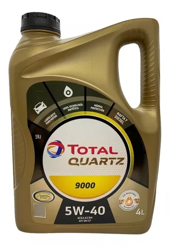 Aceite Para Motor Total Quartz 9000 5w40 Sintetic X 4 Litros