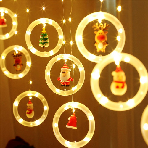 Qmx Navideñas De Ventana 3d Novedad Luces Colgantes Navidad