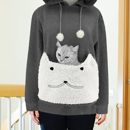 Sudadera Con Capucha Para Mascotas Sudadera Informal M Gris
