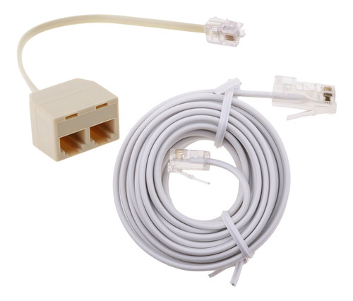 Adaptador Splitter 2 Camino Rj11 6p4c + Rj11 A Ethernet Mód