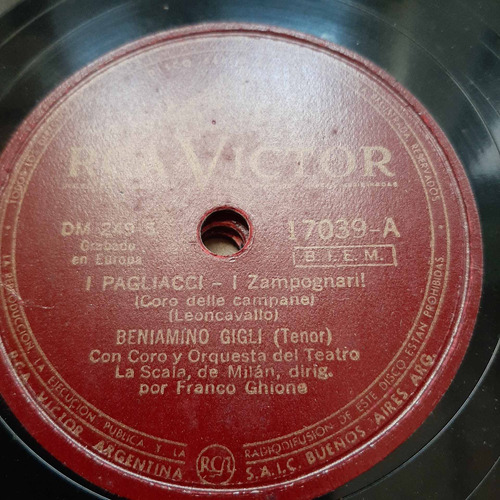 Pasta Gigli Pacetti I Pagliacci 5-14 Rca Victor Tc21