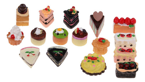 16 Piezas Cocina Comida Resina Mermelada Pastel Modelo 1/12