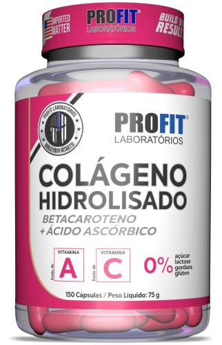 Colágeno Hidrolizado Betacaroteno Vit C - Profit 150 Caps