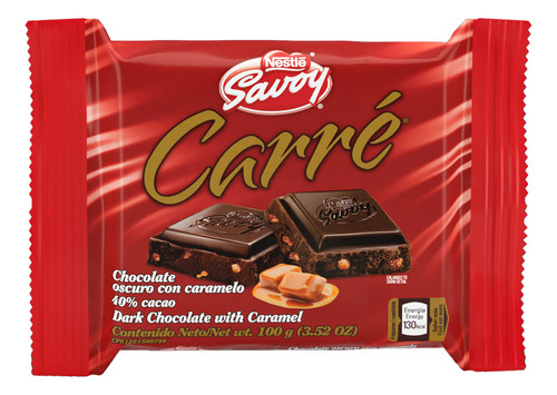 Chocolate Oscuro Savoy Con Caramelo Carré 100gr