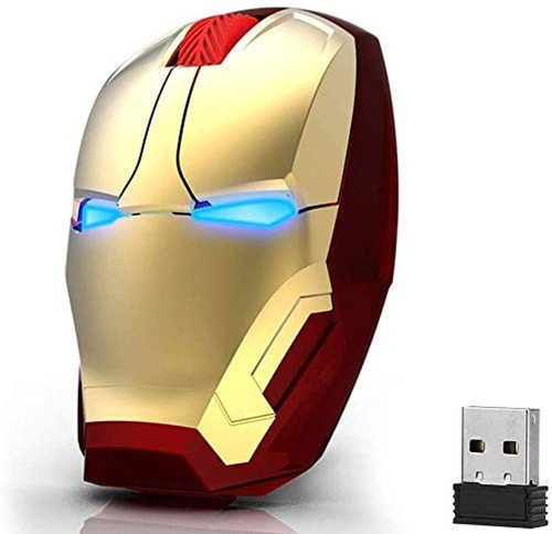 Ratón Inalámbrico Ergonómico Cool Iron Man Mouse 2.4 G Portá