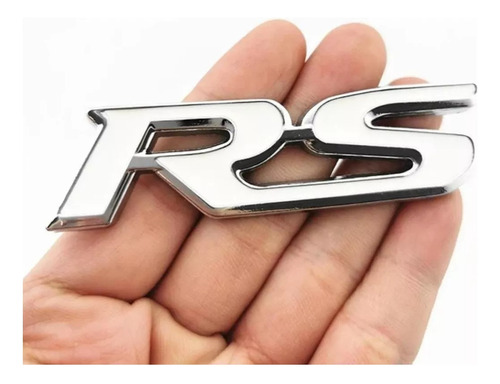 Logo Emblema Rs Adhesivo Auto Tunning Blanco Universal