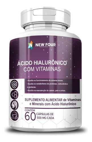 Ácido Hialurônico Vitamina A C E B5 Zinco Cobre 60 Cápsulas