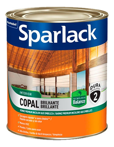 Sparlack Copal Base Dágua Transparente Galão 900ml